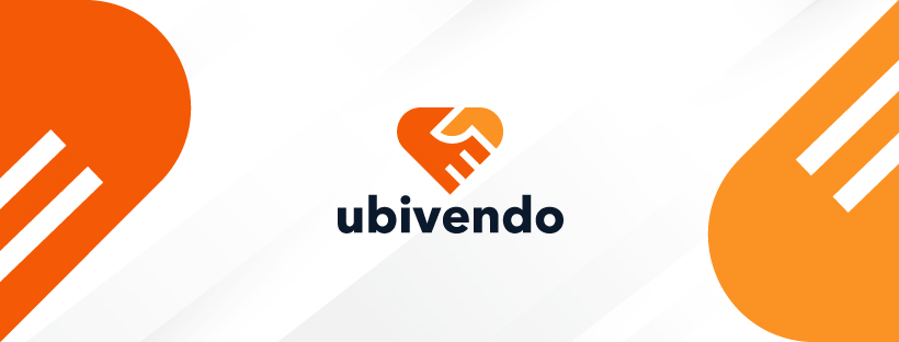 Banner met het oranje Ubivendo-beeldmerk